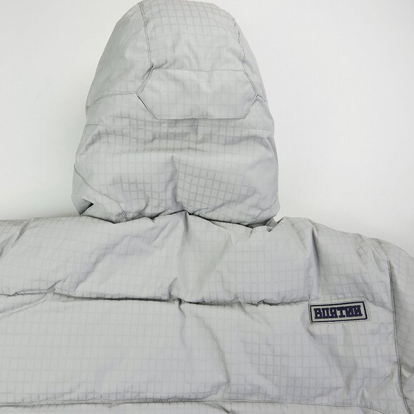 Burton Size Medium Mens Audex Gray Goose Down Puffer Hooded Jacket Snowboard Ski - Picture 12 of 15